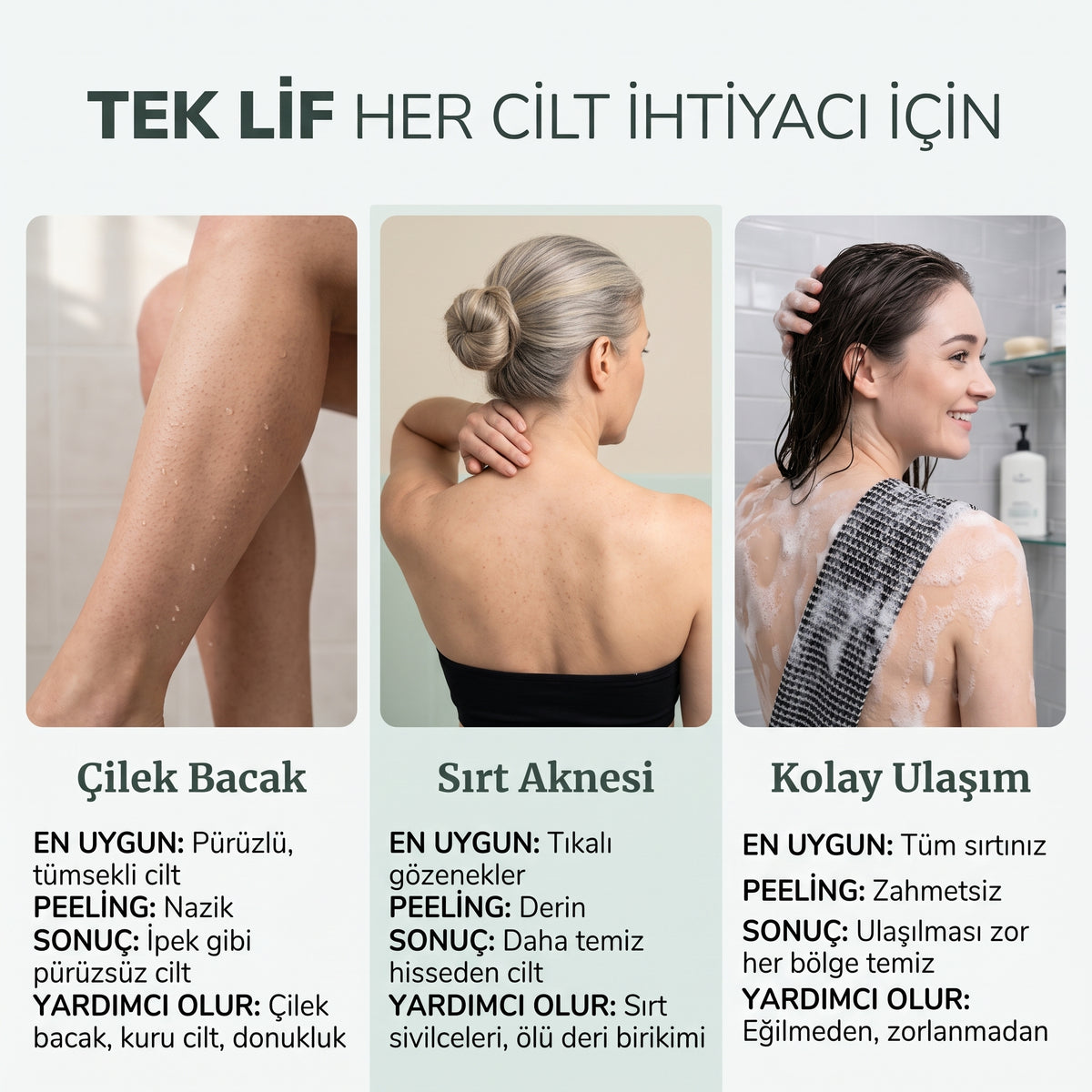 Peeling Etkili Hızlı Kuruyan Duş Lifi