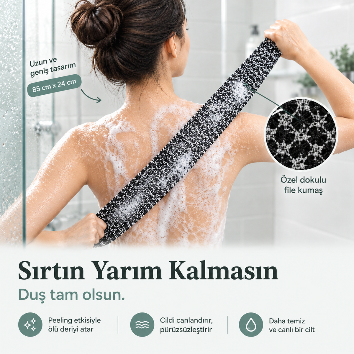 Peeling Etkili Hızlı Kuruyan Duş Lifi